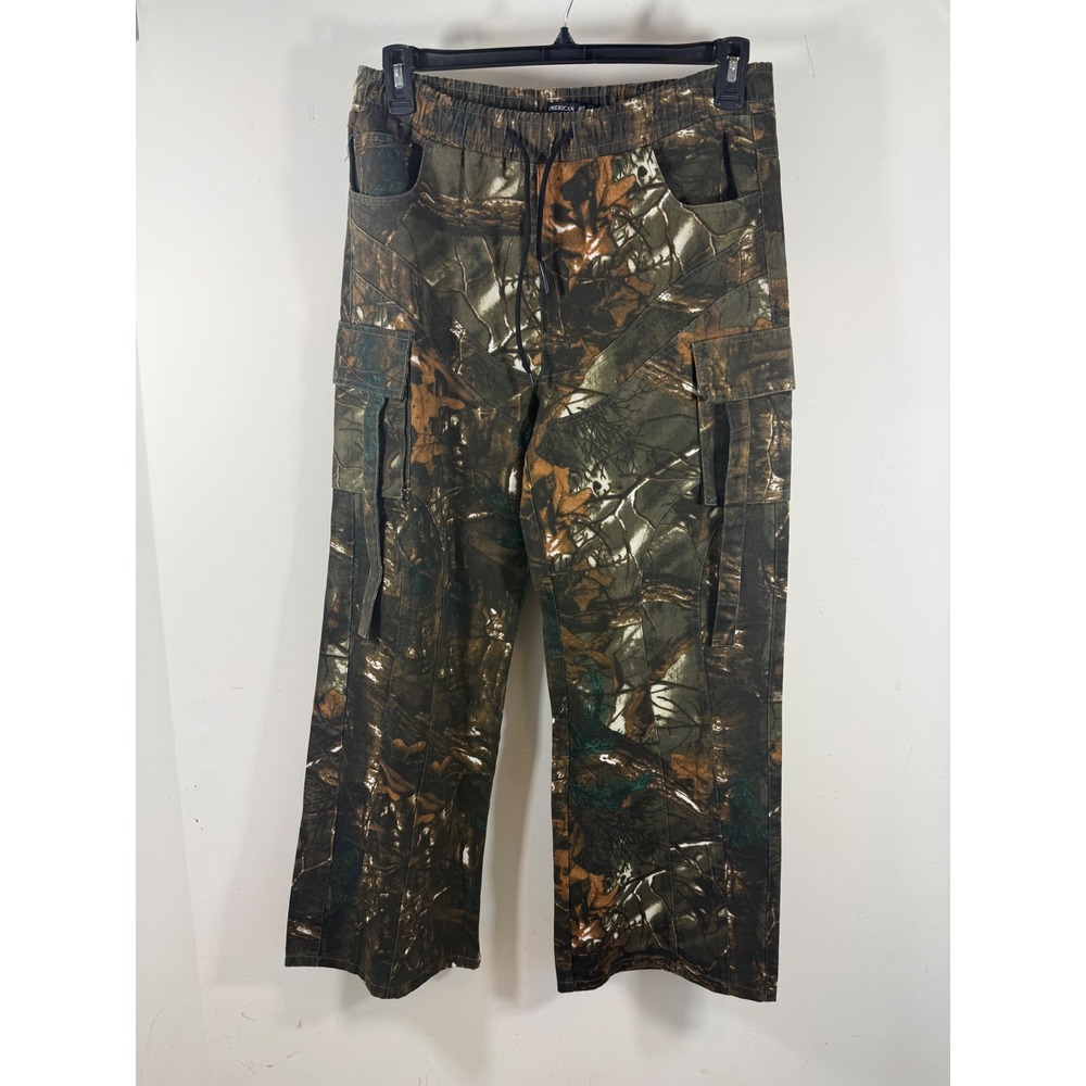 American Stitch Camo Cargo Pants Men's M Woodland Camouflage Wide Leg Utility